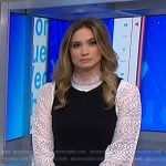 Ellison’s white lace sleeve top on NBC News Daily