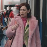 Elsbeth’s pink shearling coat on Elsbeth