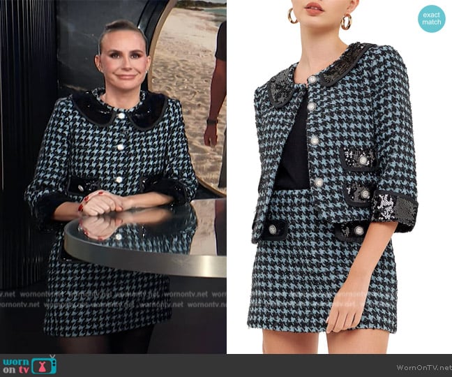 Endless Rose Sequin Tweed Jacket worn by Keltie Knight on E! News