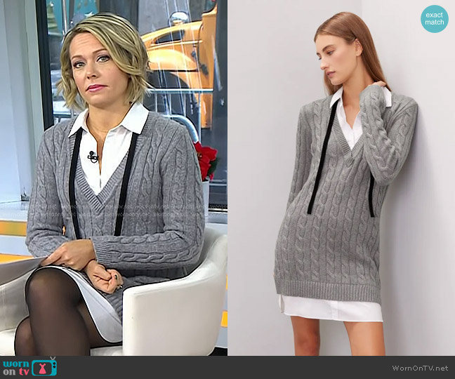 English Factory Cable Knit Sweater Dress worn by Dylan Dreyer on Today