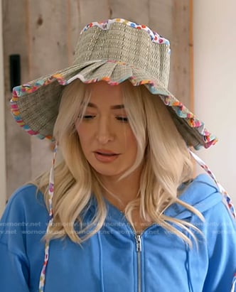 Erika’s rainbow polka dot straw hat on The Real Housewives of Beverly Hills