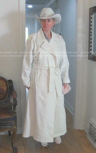 Erika’s white denim trench coat on The Real Housewives of Beverly Hills