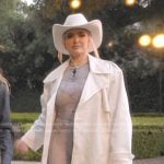 Erika’s white denim trench coat on The Real Housewives of Beverly Hills