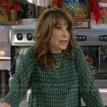 Esther’s green printed blouse on The Young and the Restless