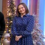 Eva’s navy paisley print dress on Good Morning America