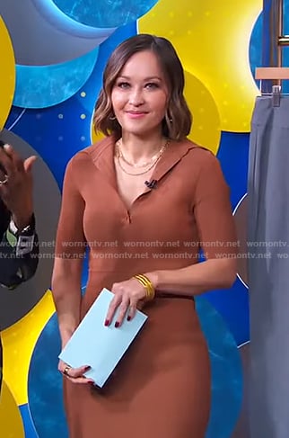 Eva's brown polo dress on Good Morning America