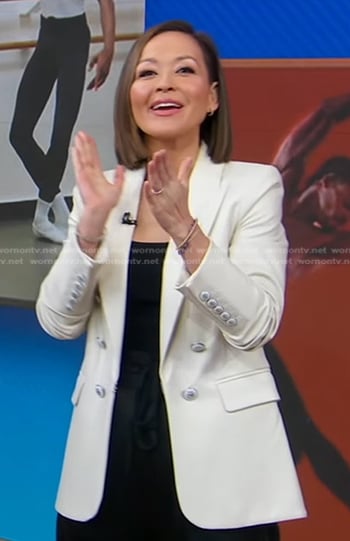 Eva's ivory double breasted blazer on Good Morning America