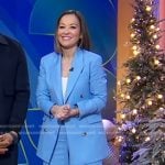 Eva’s blue blazer and wide-leg pant suit on Good Morning America