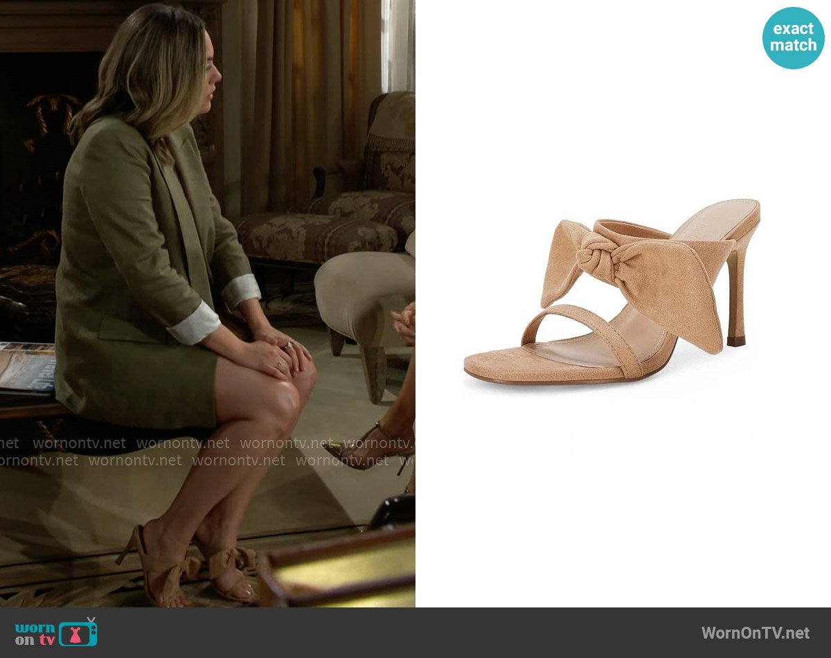 Express Bow Knit Sandals worn by Hope Logan (Annika Noelle) on The Bold and the Beautiful