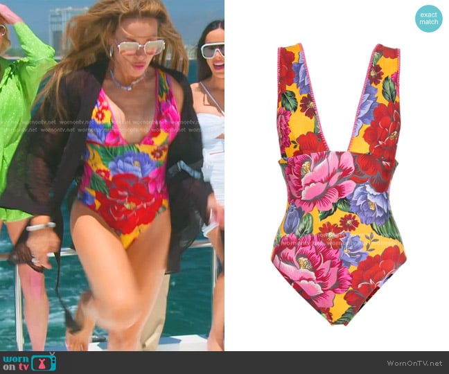 Britani’s floral swimsuit on The Real Housewives of Salt Lake City