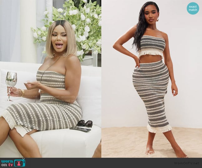 Mia’s crochet knit top and skirt set on RHOP