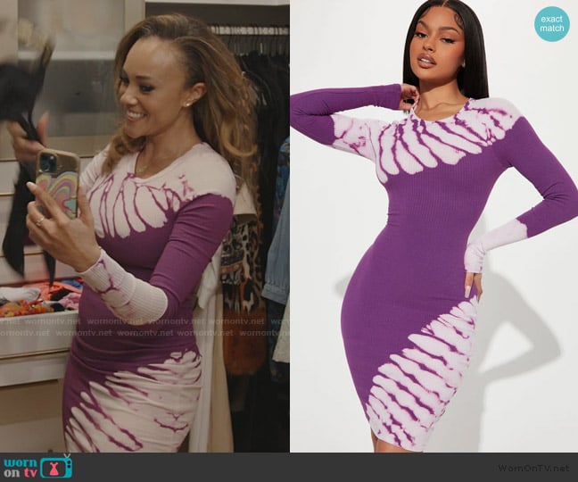 Fashion Nova Paulina Tie-Dye Mini Dress worn by Ashley Darby on The Real Housewives of Potomac