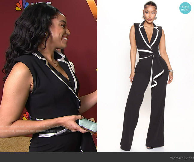 Fashion Nova True Boss Jumpsuit worn by Francesca Amiker on E! News