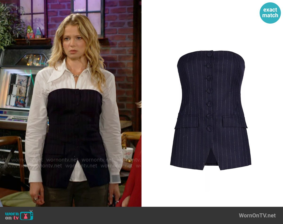 Favorite Daughter The Phoebe Bustier Top worn by Summer Newman (Allison Lanier) on The Young and the Restless