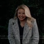 Felicia’s grey speckled coat on General Hospital