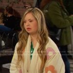 Felicity’s beige floral jacket on Days of our Lives