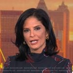 Darlene’s navy floral mock neck dress on Today