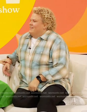 Fortune Feimster’s plaid shirt on The Drew Barrymore Show