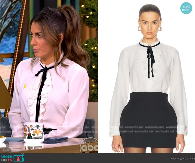 Frame Tie Ruffle Blouse worn by Alyssa Farah Griffin on The View