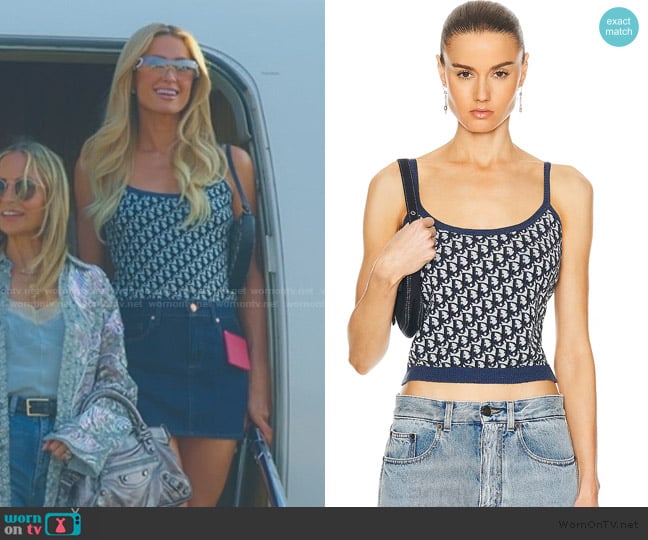 Dior Trotter Tank Top worn by Paris Hilton on Paris and Nicole The Encore