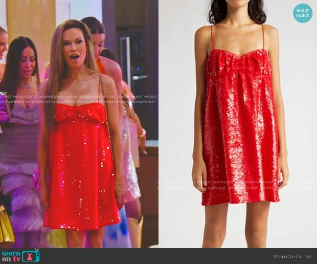 Britani’s red sequin mini dress on RHOSLC