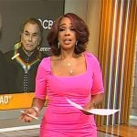 Gayle King’s pink square-neck dress on CBS Mornings