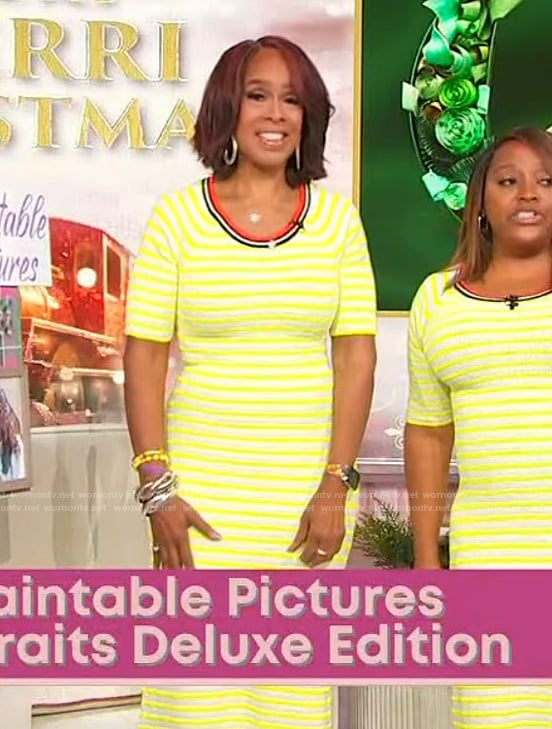 Gayle King's yellow striped dress on Sherri