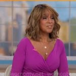 Gayle King’s pink faux wrap dress on CBS Mornings