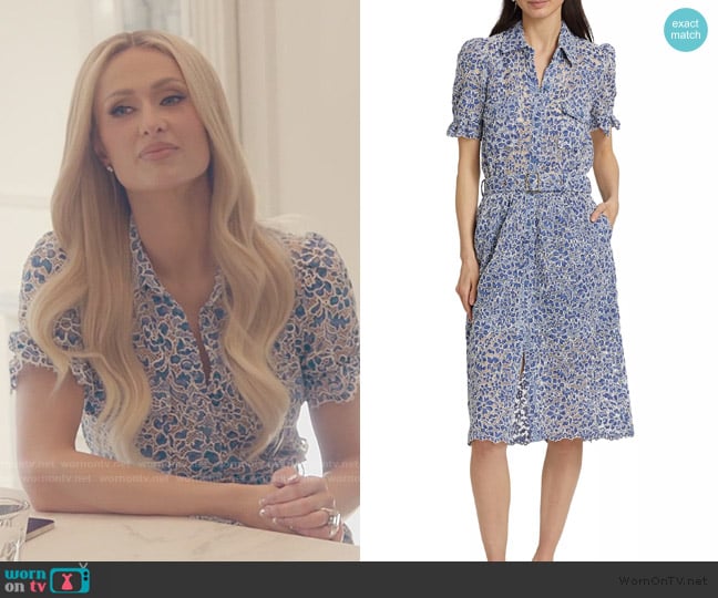 Generation Love Claudia Lace Belted Shirtdress worn by Paris Hilton on Paris and Nicole The Encore