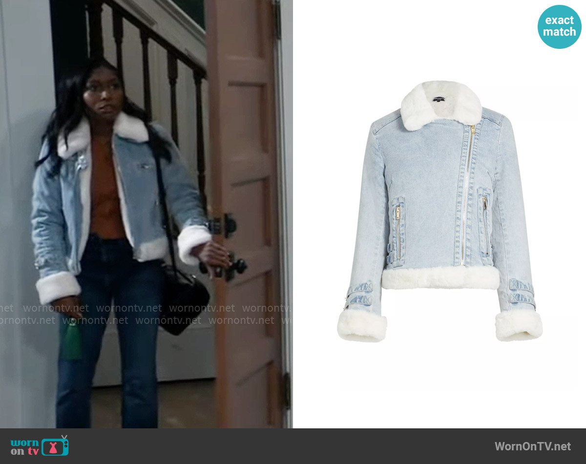 Trina’s denim and fur jacket on General Hospital