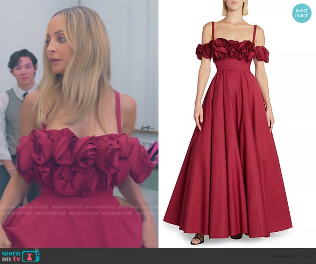 Giambattista Valli Cotton Rosette Fit & Flare Gown worn by Nicole Richie on Paris and Nicole The Encore