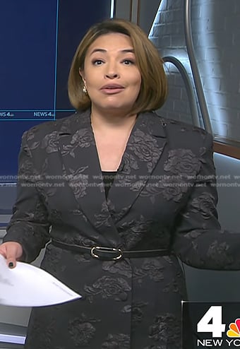 Gilma Avalos’s grey floral blazer on NBC News Daily