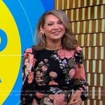 Ginger’s black floral mini dress on Good Morning America