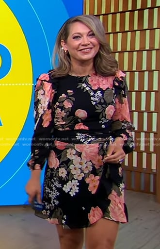Ginger's black floral mini dress on Good Morning America