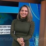 Ginger’s green turtleneck sweater dress on Good Morning America