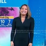 Ginger’s green ribbed zip dress on Good Morning America