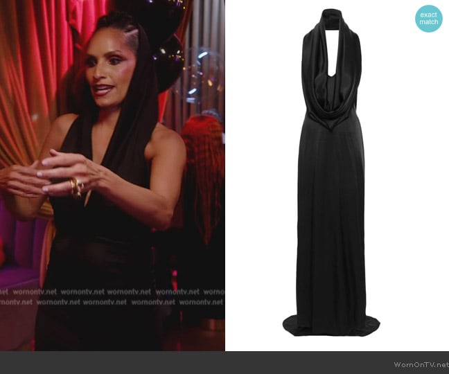 Giuseppe Di Morabito Open-back Cady Dress worn by Racquel Chevremont on The Real Housewives of New York City