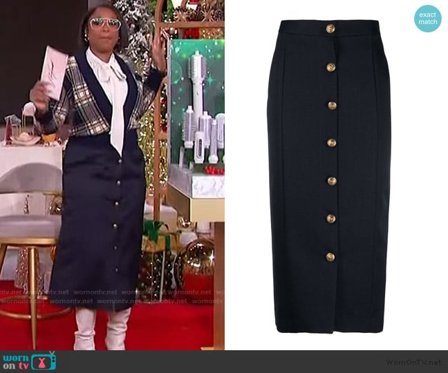 Golden Goose Button-up pencil skirt worn by Jennifer Hudson on The Jennifer Hudson Show