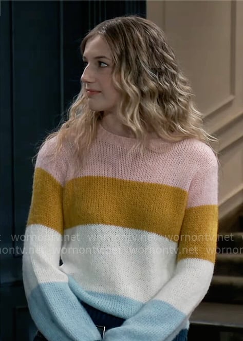 Gretchen’s striped sweater on General Hospital