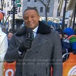 Craig's grey herringbone peacoat on Today