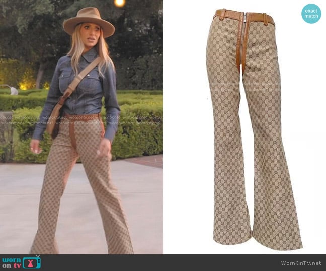 Gucci Vintage Slim Jeans in Beige worn by Dorit Kemsley on The Real Housewives of Beverly Hills