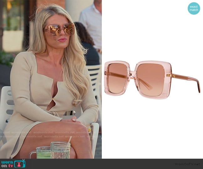 Madison’s pink square sunglasses on Southern Charm