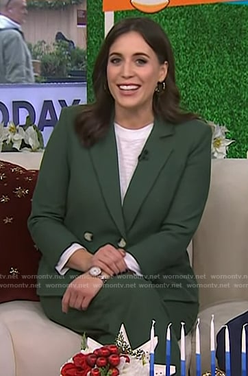 Hallie’s green double breasted blazer on Today