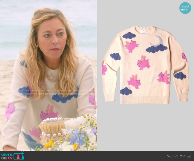 Harden When Pigs Fly Crew Sweater worn by Sutton Stracke on The Real Housewives of Beverly Hills