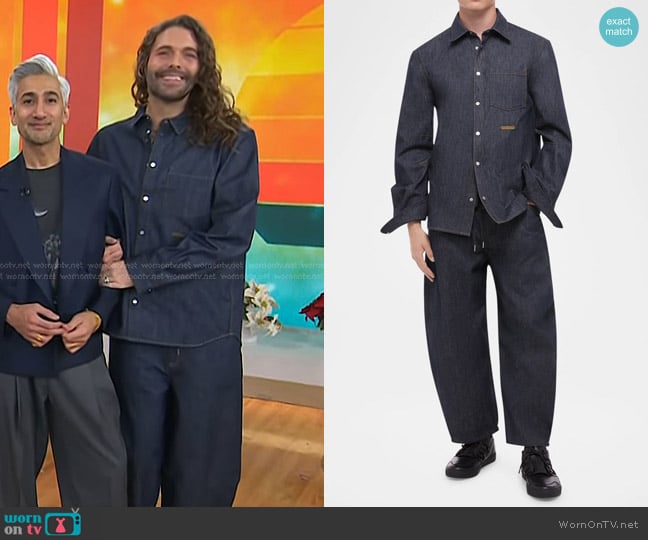 Helmut Lang Raw Denim Overshirt and Jeans worn by Jonathan van Ness on Today