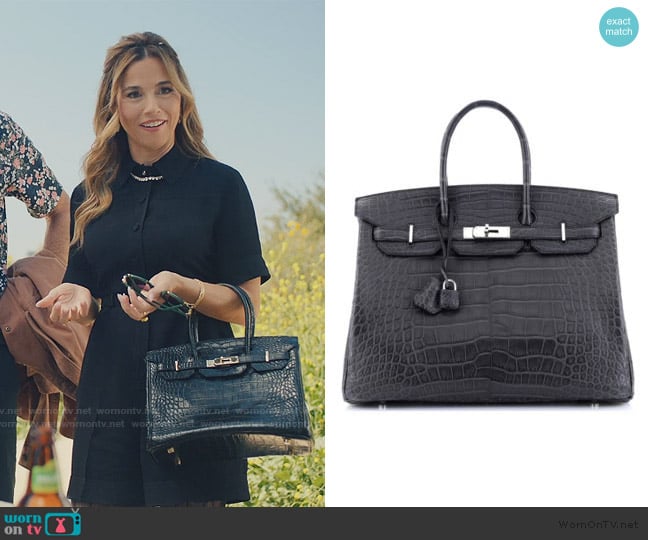 Hermes Birkin 35 Handbag Grey Matte Alligator with Palladium Hardware worn by Margo Starling (Linda Cardellini) on No Good Deed