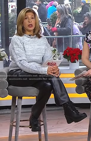 Hoda’s black heel lace-up boots on Today