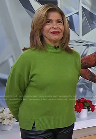 Hoda’s green mock neck sweater on Today