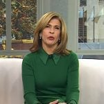 Hoda’s green collared sweater and wide-leg pants on Today