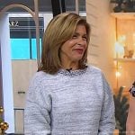 Hoda’s grey embellished neck sweater on Today